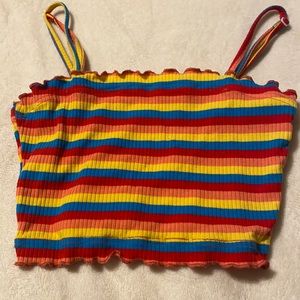 shein rainbow crop top